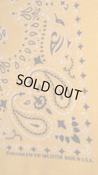 画像3: BANDANNAS  バンダナ　MADE IN U.S.A.　　イエロー　ホワイト (3)