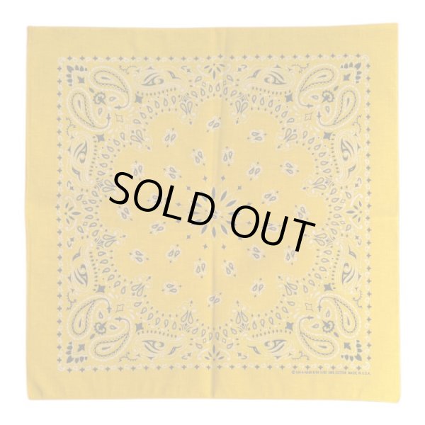 画像1: BANDANNAS  バンダナ　MADE IN U.S.A.　　イエロー　ホワイト (1)