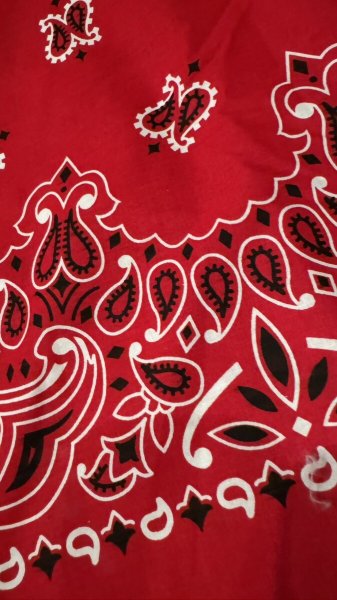 画像2: BANDANNAS GRANDE  BIGバンダナ　MADE IN U.S.A.　ペイズリーレッド (2)