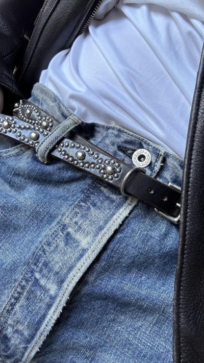 画像1: H.T.C.  Hollywood Trading Company  新作ナローベルト　　BLACK