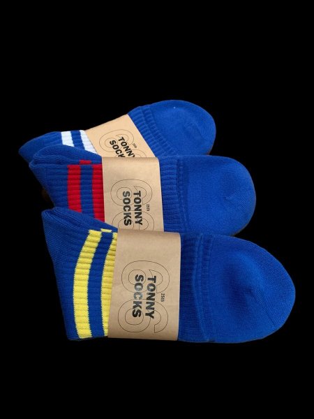 画像2: スペシャルプライス!! 66 25th Anniversary Edition TONNY Socks  25周年記念3足パック靴下 ロイヤルブルー (2)