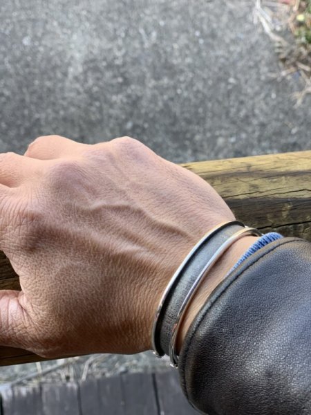 画像6: NAVAJO ナバホ族 Horseshoe Bend シルバーバングル 新作 (6)