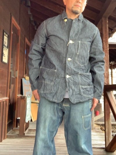 画像1: JOHN GLUCKOW ジョン．グラッコー "Dockworkers Revisited" Netmakers Jacket(ネットメーカーズ ジャケット) インディゴ