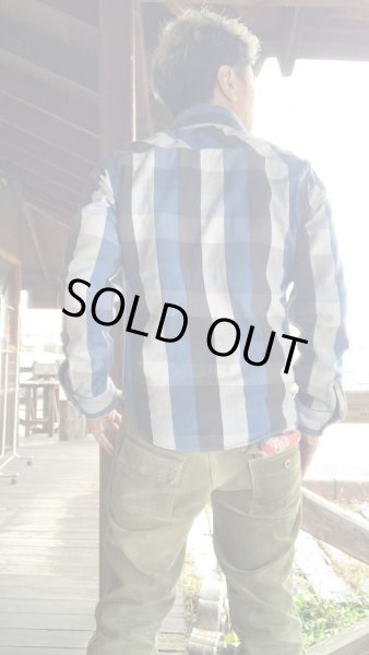 画像9: JELADOジェラード Unionworkers Shirts(ユニオンワーカーズシャツ) ショート丈 ブルーマロン (9)