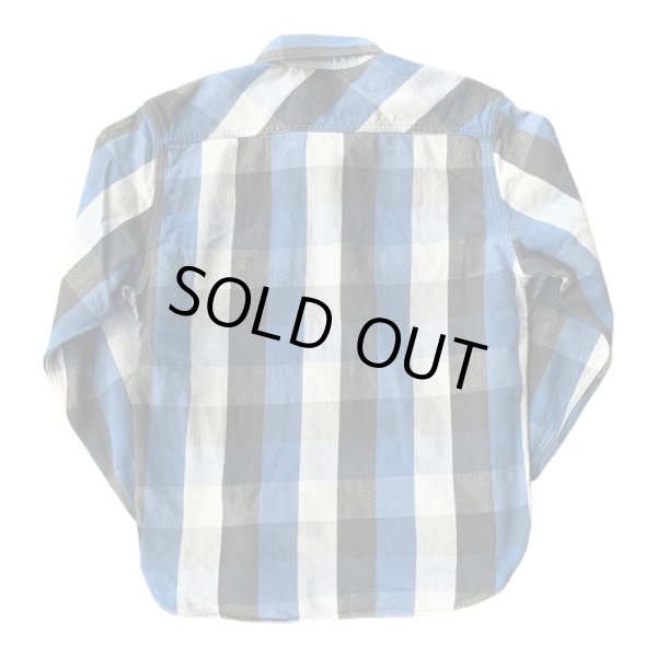 画像2: JELADOジェラード Unionworkers Shirts(ユニオンワーカーズシャツ) ショート丈 ブルーマロン (2)