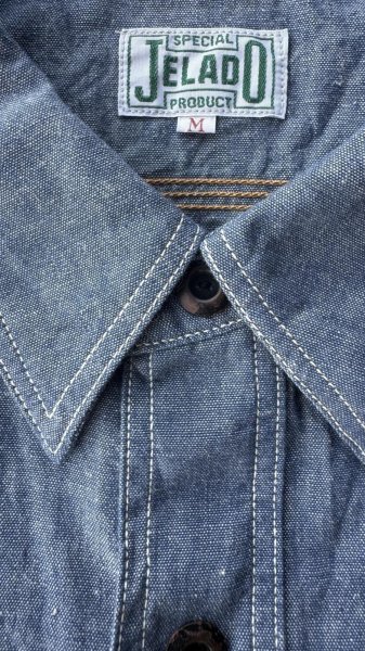画像4: JELADOジェラード Unionworkers Shirts(ユニオンワーカーズシャツ) ショートスリーブ　INDIGO (4)