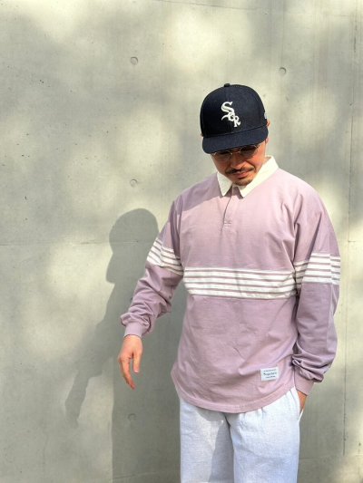 画像1: Sugar&Co シュガーアンドコー　drop rugby shirts ドロップラガーシャツ　PURPLE