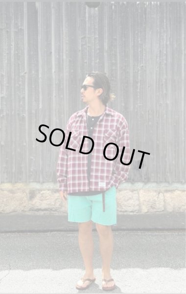 画像7: Sugar&Co  シュガーアンドコー check board shirt チェックボードシャツ バーガンディ (7)