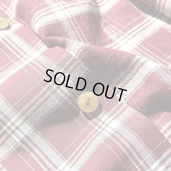 画像3: Sugar&Co  シュガーアンドコー check board shirt チェックボードシャツ バーガンディ (3)