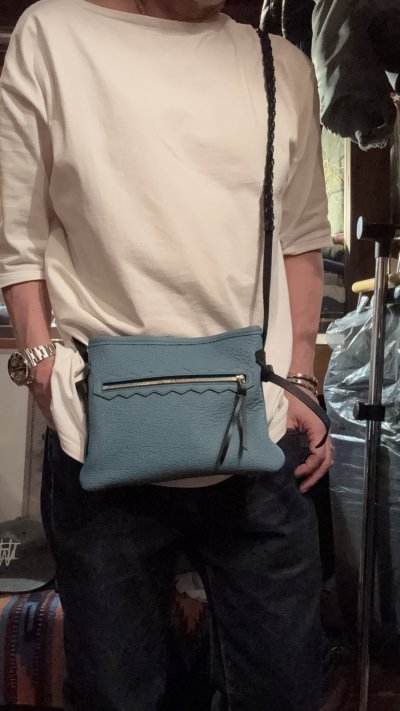 画像1: ITUAIS(イトゥアイス)Teleferico pouch サコッシュ Taurillon Lagun (トリオンラグーン)