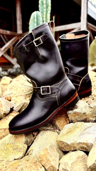 画像9: MAKERSメイカーズ phillip66 30周年記念　HORSE　ENGINEER　Black ・Burgundy　　６６別注 (9)
