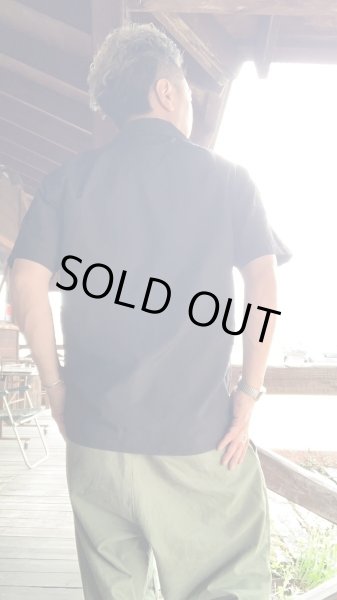 画像7: MOSSIR モシール  John ジョン サプレックスナイロン アロハシャツ BLACK ブラック (7)