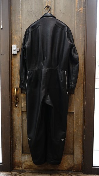 画像3: 2025AW ご予約商品 FINE CREEK  MOSSIR  ALBERT ウォッシャブルレザーレザーつなぎ  BLACK (3)