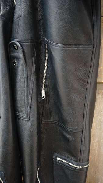 画像13: 2025AW ご予約商品 FINE CREEK  MOSSIR  ALBERT ウォッシャブルレザーレザーつなぎ  BLACK (13)
