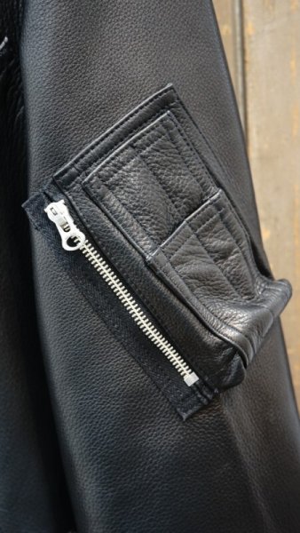 画像12: 2025AW ご予約商品 FINE CREEK  MOSSIR  ALBERT ウォッシャブルレザーレザーつなぎ  BLACK (12)