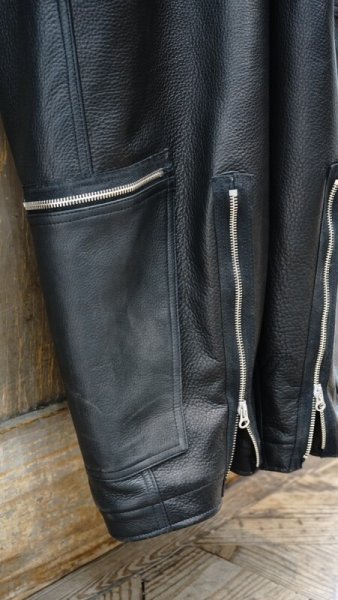 画像11: 2025AW ご予約商品 FINE CREEK  MOSSIR  ALBERT ウォッシャブルレザーレザーつなぎ  BLACK (11)