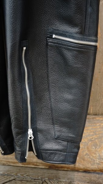 画像8: 2025AW ご予約商品 FINE CREEK  MOSSIR  ALBERT ウォッシャブルレザーレザーつなぎ  BLACK (8)