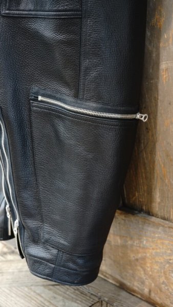 画像7: 2025AW ご予約商品 FINE CREEK  MOSSIR  ALBERT ウォッシャブルレザーレザーつなぎ  BLACK (7)