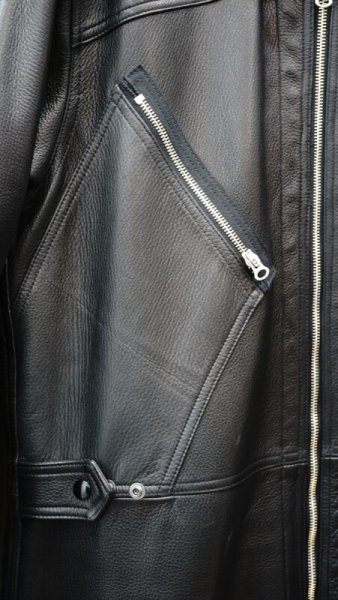 画像9: 2025AW ご予約商品 FINE CREEK  MOSSIR  ALBERT ウォッシャブルレザーレザーつなぎ  BLACK (9)