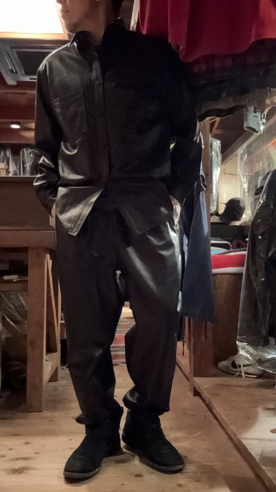 画像3: FINE CREEK  MOSSIR  OPEN DAY　ウォッシャブルレザーパンツ　　BLACK