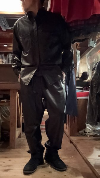 画像9: FINE CREEK  MOSSIR  OPEN DAY　ウォッシャブルレザーパンツ　　BLACK (9)