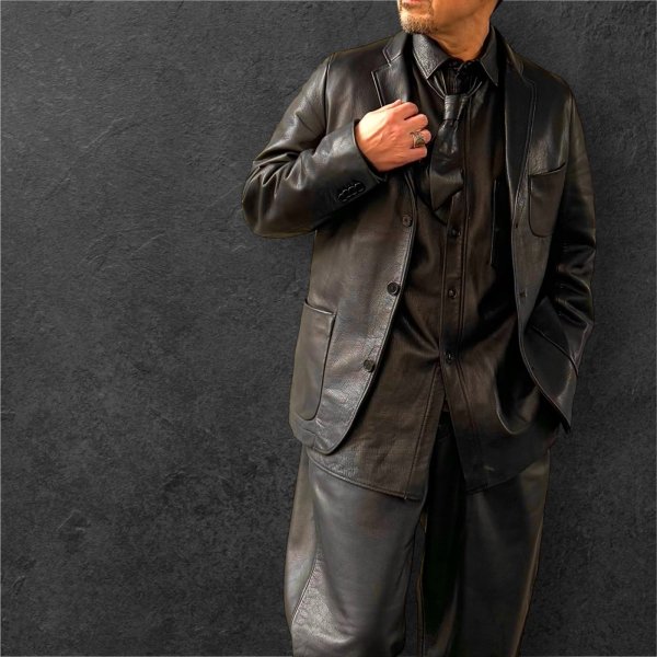画像10: FINE CREEK  MOSSIR  OPEN DAY　ウォッシャブルレザーパンツ　　BLACK (10)