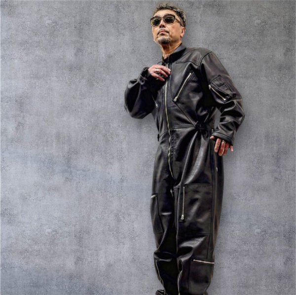 画像1: ２０２５AW　　FINE CREEK  MOSSIR  ALBERT　ウォッシャブルレザーレザーつなぎ　　BLACK (1)