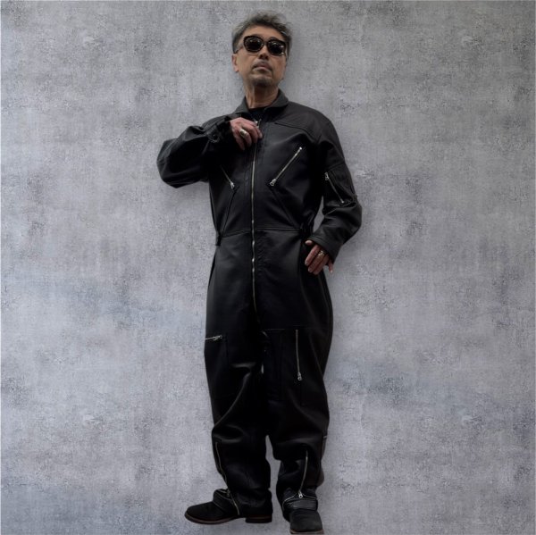 画像28: ２０２５AW　　FINE CREEK  MOSSIR  ALBERT　ウォッシャブルレザーレザーつなぎ　　BLACK (28)