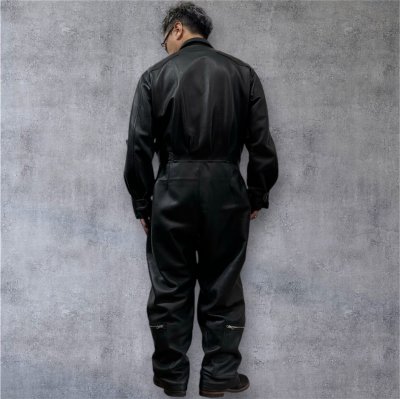 画像3: 2025AW FINE CREEK MOSSIR ALBERT ウォッシャブルレザーレザーつなぎ BLACK