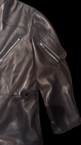 画像4: ２０２５AW　　FINE CREEK  MOSSIR  ALBERT　ウォッシャブルレザーレザーつなぎ　　BLACK (4)