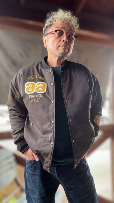画像1: Sugar&Co (シュガーアンドコー)Sugar varsity jacket スタジアムジャケット 66スペシャル BROWN