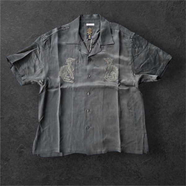 画像2: GYPSY＆SONS　M.O.G.ENBROID SUKA SHIRTS  CHARCOAL/BLACK (2)
