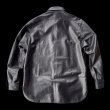 画像3: FINE CREEK  MOSSIR  GOOD MAN 　ウォッシャブルレザーシャツ　　BLACK (3)