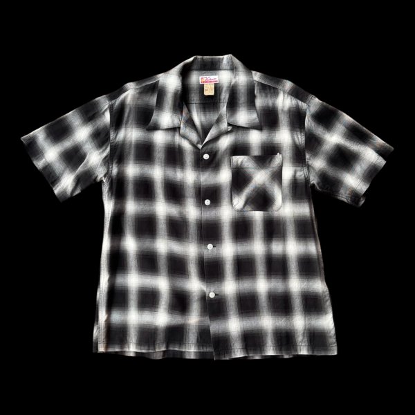 画像2: CUSHMAN クッシュマン　 OMBRE CHECK SHIRT    BLACK/WHITE (2)