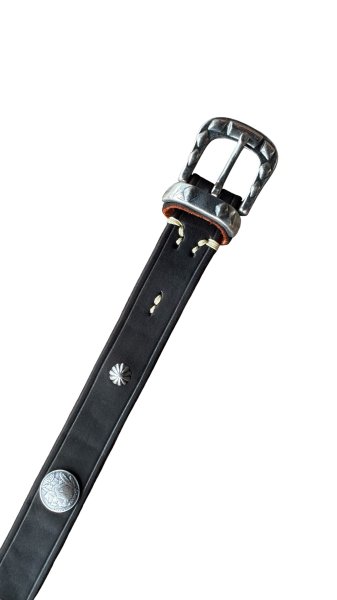 画像2: VintageWorks ヴィンテージワークス　ウエスタンベルト　茶芯　ＢＬＡＣＫ コンチョ (2)