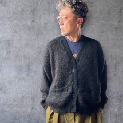 画像2: FULL COUNT フルカウント Kid Mohair Cardigan Black