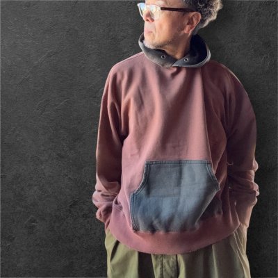 画像2: FULL COUNTフルカウントFading Sweat Hoodie BORDEAUX/BLACK
