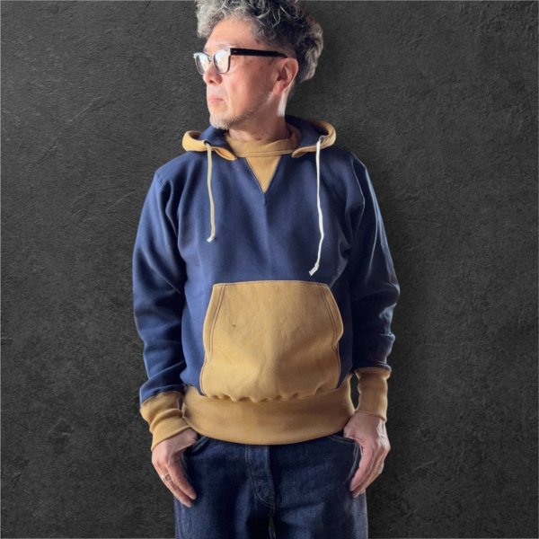 画像21: CUSHMAN(クッシュマン）TWO TONE SWEAT PARKA  後付けフードツートンカラー (21)