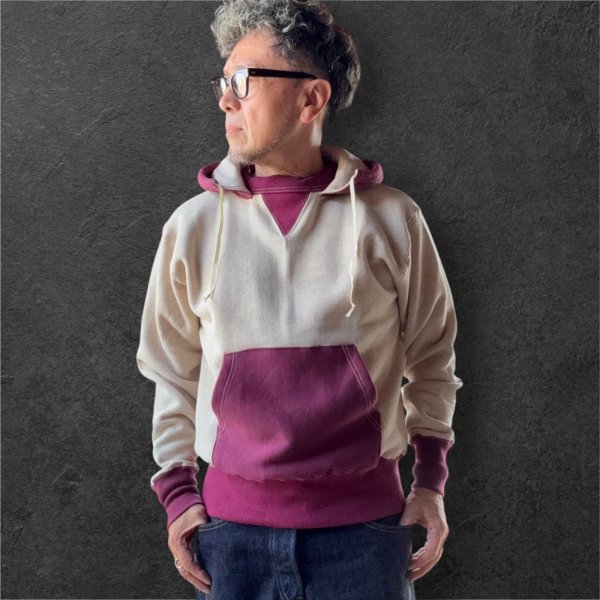 画像17: CUSHMAN(クッシュマン）TWO TONE SWEAT PARKA  後付けフードツートンカラー (17)