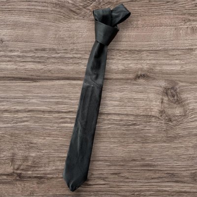 画像2: FINE CREEK  MOSSIR  CORRECT　ウォッシャブルレザー　ネクタイ　　BLACK