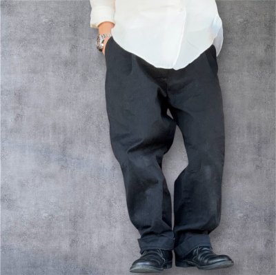 画像1: Sugar & Co.シュガーアンドカンパニー ダディーズ パンツWide BLACK INDIGO