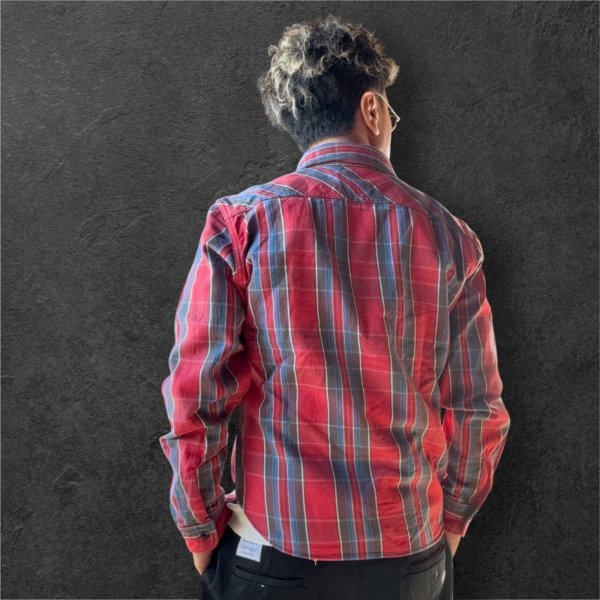 画像2: JELADOジェラード Unionworkers Shirts(ユニオンワーカーズシャツ) ショート丈  トマトレッド (2)
