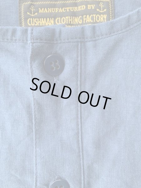 画像3: CUSHMANクッシュマン シャツ  LINEN SLEEPING SHIRTSリネンスリーピングシャツ Navyネイビー (3)