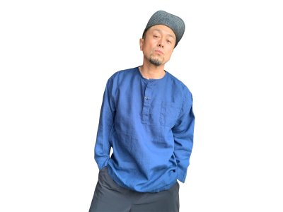 画像1: CUSHMANクッシュマン シャツ  LINEN SLEEPING SHIRTSリネンスリーピングシャツ Navyネイビー