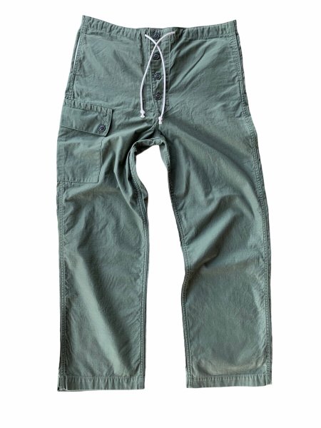 画像1: CUSHMAN クッシュマン　BACK SATIN WIDE PANTS バックサテンワイドパンツ　OLIVE オリーブ (1)