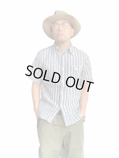 画像7: ＣＵＳＨＭＡＮ　クッシュマン　ＳＴＲＩＰＥ　ＷＯＲＫ　ＳＨＩＲＴＳ　ストライプワークシャツ　ＢＬＵＥ (7)