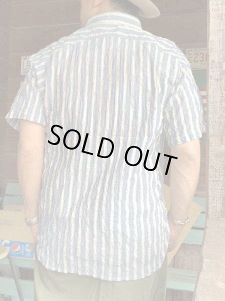 画像8: ＣＵＳＨＭＡＮ　クッシュマン　ＳＴＲＩＰＥ　ＷＯＲＫ　ＳＨＩＲＴＳ　ストライプワークシャツ　ＢＬＵＥ (8)