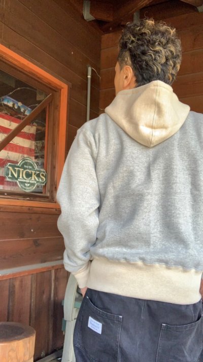 画像2: CUSHMAN(クッシュマン）TWO TONE SWEAT PARKA  ミックスグレー／ミックスベージュ