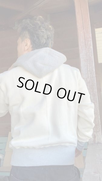 画像9: CUSHMAN(クッシュマン)TWO TONE SWEAT PARKA  クリーム/ミックスグレー (9)