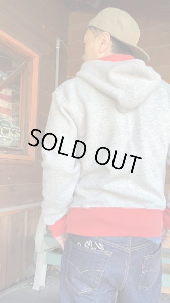 画像7: CUSHMAN(クッシュマン)TWO TONE ZIP SWEAT PARKA  ミックスグレー/レッド (7)